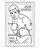 Coloring Stamp Pages Joe Louis People Stamps Sheets Postage Drawing Famous Postal Authorized Usage Service Library Clipart Popular Comments sketch template