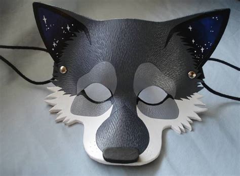 leather celestial wolf mask wolf mask fur texture diy leather