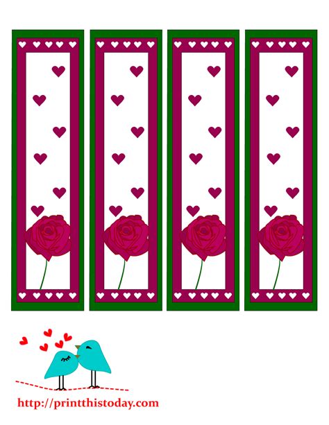 printable valentines day bookmarks