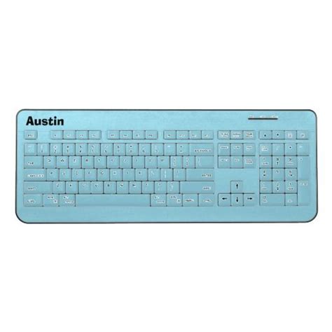 light blue wireless personalized keyboard personalized gifts personalised blue gift computer