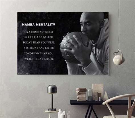 mamba mentality quote poster kobe bryant quote poster quote etsy
