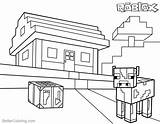 Minecraft Coloring Pages Roblox House Farm Printable Animal Color Kids Guardian Template Sheets sketch template