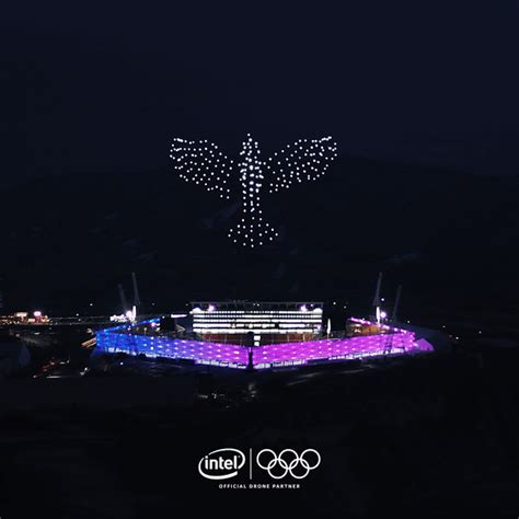 intels drone light show     ground    winter olympics opening ceremony
