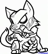 pics  cartoon zombie wolf coloring pages demon wolf