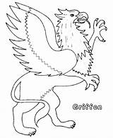 Coloring Mythical Creatures Pages Griffin Animals Sheets Medieval Griffon Printable Simple Fantasy Mythological Cartoon Beasts Gryphon Bluebonkers Colouring Drawings Tattoo sketch template