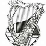 Harp Celtic Drawing Irish Seal Wren Getdrawings Scott sketch template