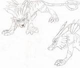 Garurumon Silverwolf sketch template