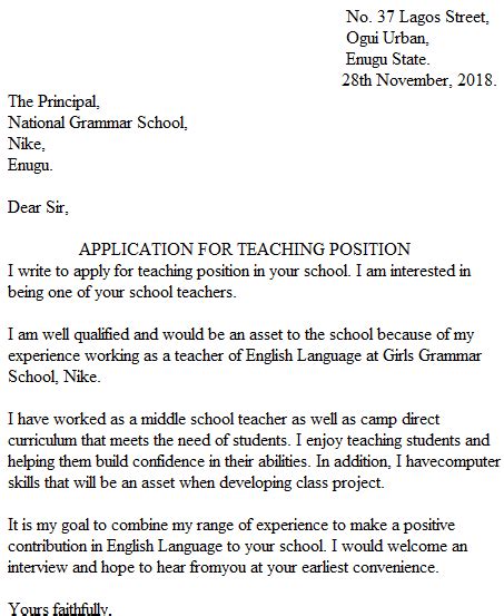 write job application letter  nigeria onvacationswallcom