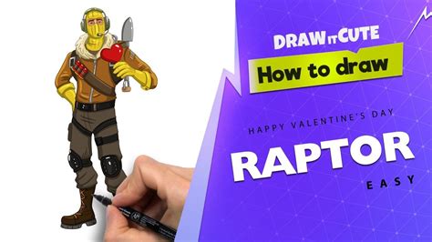 draw raptor easy fortnite season  drawing tutorial youtube