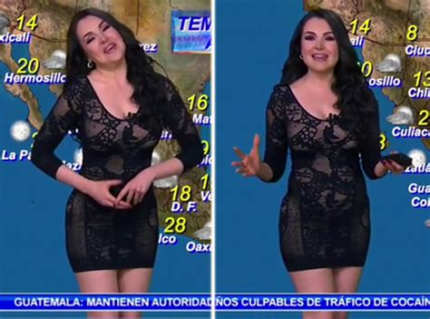 Weather Girl Mayte Carranco Almost Reveals All In Sheer Black Dress
