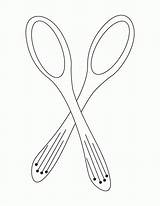 Spoon Spoons Measuring Coloringhome sketch template