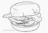 Coloring Burger Pages Printable Food Junk Hamburger Kids Popular Coloringhome sketch template