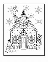 Christmas House Coloring Pages раскраски Print Color категории все из Year sketch template