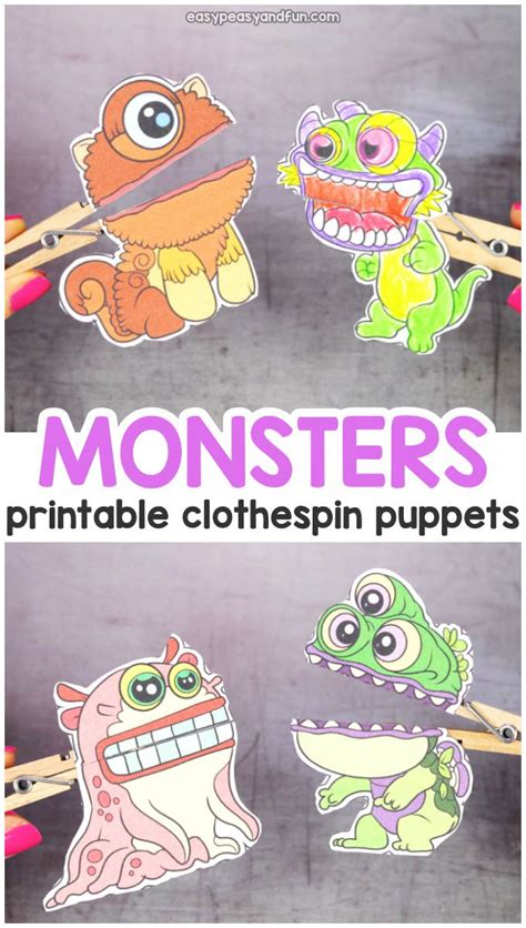 halloween clothespin puppets  printable