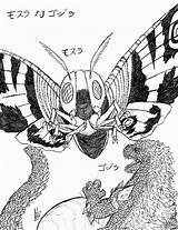 Godzilla Mothra Coloring sketch template