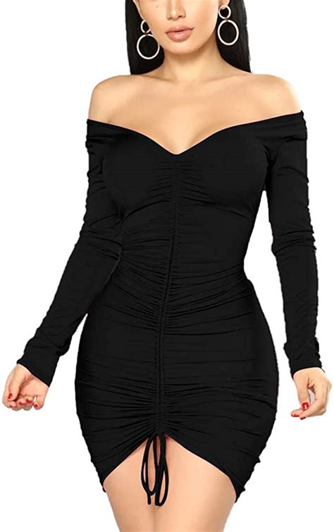 Xxtaxn Women S Sexy Formal Bodycon V Neck Long Sleeve Cocktail Party