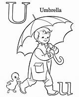 Coloring Pages Umbrella Letter sketch template