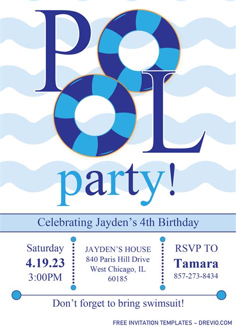 Pool Party Invitation Templates Editable Docx Pool