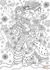 Coloring Pages Joyful Carnival Dance sketch template