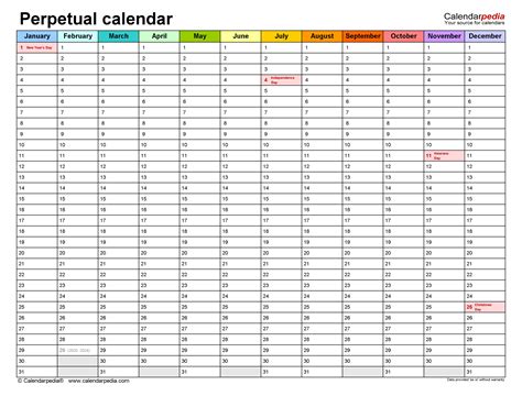 universal list   days template   calendar printable