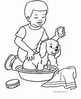 Coloring Pages Dog Dogs Printable Bathing Boy Print His Kids Puppy Bath Playing Animal Color Raisingourkids Colouring Book Clipart Time sketch template