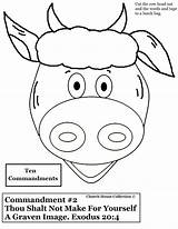 Calf Golden Craft Commandments Ten Gold Graven Shalt Thou Coloring Moses Pages School Sunday Crafts Make Paper Template Plate Cow sketch template
