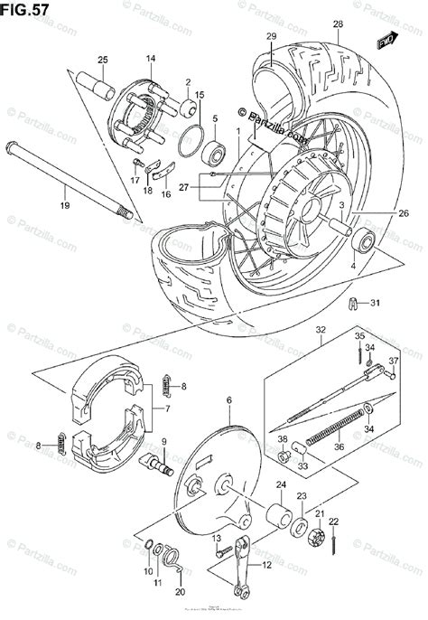 suzuki motorcycle  oem parts diagram  rear wheel partzillacom