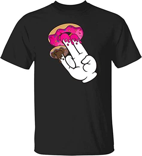 funny donuts with the shocker hand 2 and 1 fingers tshirt uk