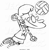 Volleyball Hitting Toonaday sketch template