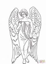Angel Guardian Coloring Pages Printable Drawing sketch template