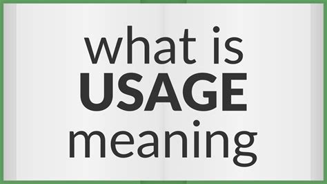 usage meaning  usage youtube