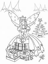 Christmas Coloring Fairy Pages Printable Recommended sketch template