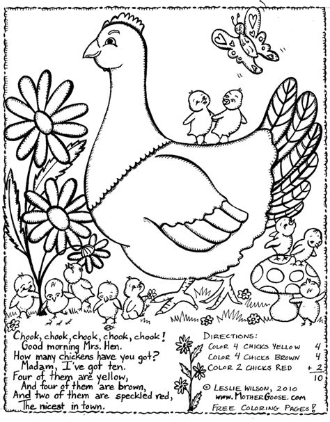 red hen colouring pages