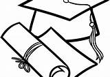 Diploma Coloring Getcolorings Graduation Cap sketch template