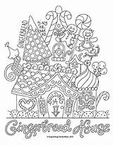 Coloring Christmas Gingerbread House Pages Printable Kids Colouring Holiday Color Pdf Etsy Sheets Book Getcolorings Mandala Print Xmas Etsystatic Sold sketch template
