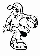 Basketball Coloring Pages Players Boy Clipart Playing Player Cartoon Nike Logo Boys Drawing Cliparts College Printable Crossover Monroe Marilyn Play sketch template