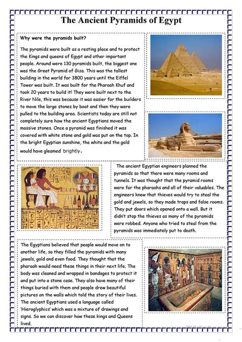 ancient egypt  printable worksheets