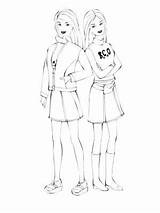 Sisters Coloring Pages Girls Print sketch template