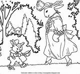 Stroll Bunnies Coloring Park Through Bunny Personification Hillside Ears Rabbit Exercise Landscape Lady Children Garden Description House sketch template