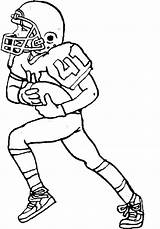 Coloring Football Pages Running Back Coloring4free Kids Printable Carrying Print American Touchdown sketch template
