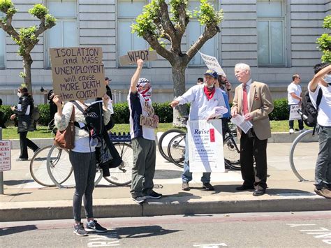 reopen california protest draws crowd to san francisco city hall