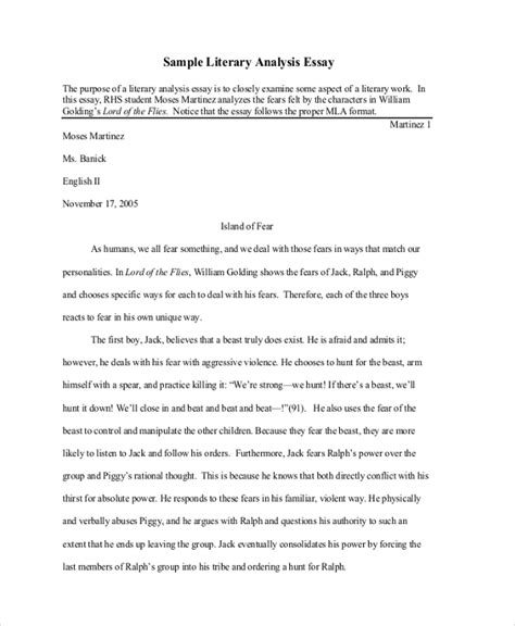 literary essay  examples format  examples