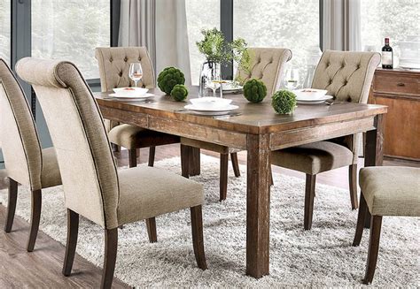 furniture  america sania  rustic oak   dining table