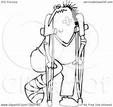 Banged Illustration Crutches Bandages Man Cast Eye Royalty Clipart Djart Vector Regarding Notes sketch template