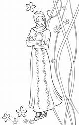 Muslim Ramadan Fulla Supercoloring Kleurplaat Prinses Voorbeeldsjabloon sketch template