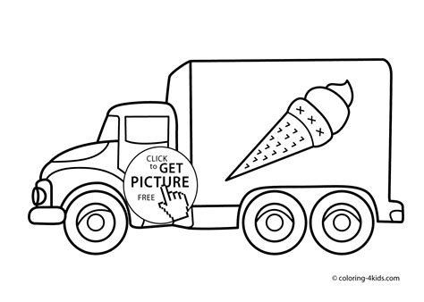 ice cream truck transportation coloring pages  kids printable
