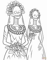 Catrinas Calaveras Mexicanas Catrina Muertos Completo Catrinas10 Esqueleto Calavera Recortar Ninos sketch template
