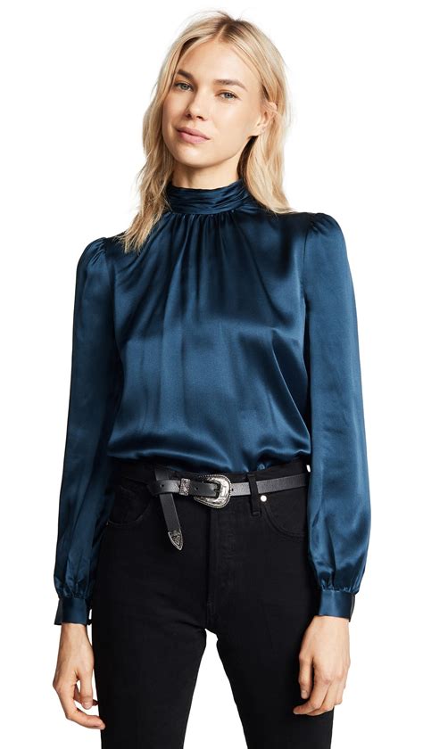 silk bow blouse navy blouses outfit satin top blouses