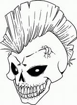 Skull Coloring Pages Adult Color Drawing Sheets Drawings Cartoon Girl Colouring Cool sketch template