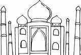 Mahal Taj Mausoleum Mumtaz Coloring Netart sketch template